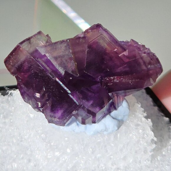 Purple Fluorite ✦ Raw Cube Crystal ✦ 16g Thumbnail Mineral Collector’s Piece - Picture 8 of 17